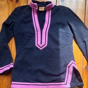 Tory Burch Navy and Pink tunic sweatshirt